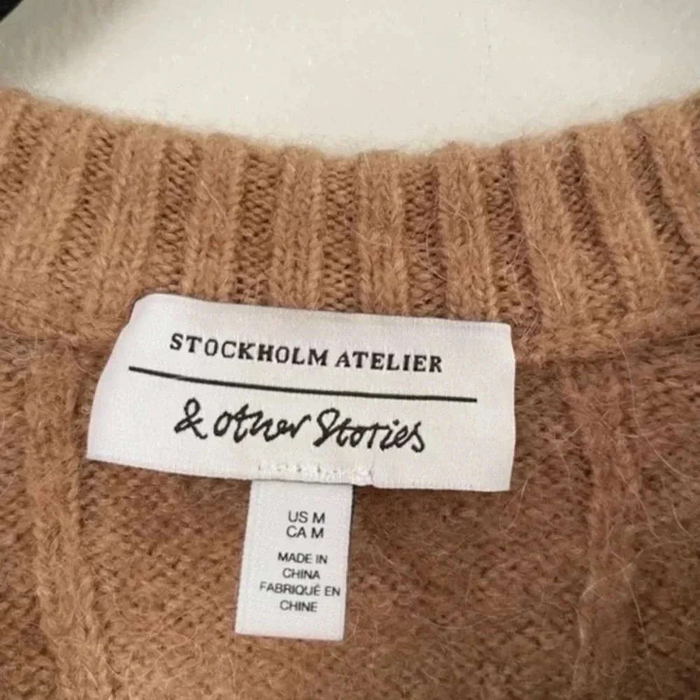 STOCKHOLMATELIER &other Stories cable knit wool/alpaca blend sweater Medium - Picture 7 of 8